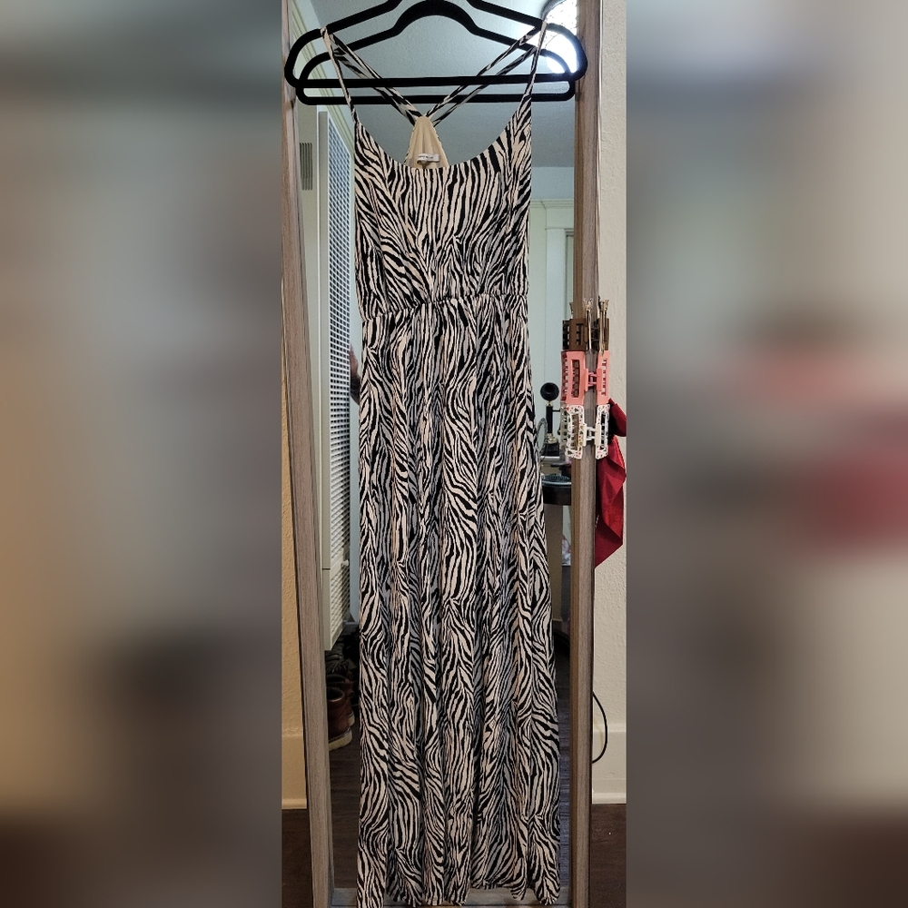 Stylish Zebra Print Maxi Dress